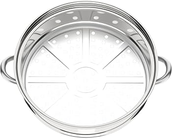 Amazon | ガラス蓋付きステンレス蒸し器 3 段ステンレス蒸し器